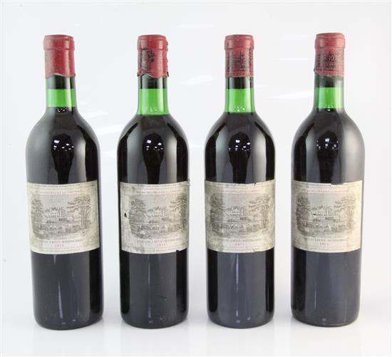 Four bottles of Chateau Lafite 1971,